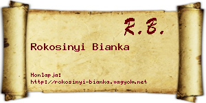 Rokosinyi Bianka névjegykártya